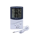 Miniatyrbillede 1 af 2: Digitalt termometer med to sensorer til indendørs og udendørs brug, perfekt til vinter. Viser - Temperatur