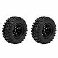 Miniatyrbild 1 av 8: 2 st 1,9 tum 96 mm gummidäck med fälgar i aluminiumlegering för Axial SCX10 1/10 RC Crawler CarBlack