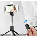 Miniatyrbillede 4 af 5: Selvportræt Live Streaming Lodret Mobiltelefon Tripod Stativ med Lys - Sort