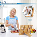 Pikkukuva 3 / 5: Bambuinen taittuva suuri keittokirjan pidiketeline malli 2