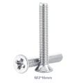 Miniatyrbilde 1 av 2: 100 stk posehodeskruer i rustfritt stål SS304 med metrisk senket hode, M3*16