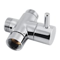 Miniatyrbillede 6 af 8: 3-vejs T-form omskifter lukkeventil Bruser Toilet Bidet Sprøjte Vandadapter Krom farve