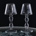 Miniatyrbilde 2 av 8: Lysestake i glass Tansparent Bordlampe Form Lysestakeholder for Din