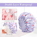 Miniatyrbilde 3 av 5: 2 stk. dusjhette badehette vanntett dusjhette elastiske vanntette dusjhetter for damer spa salong