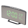 Miniatyrbild 4 av 8: LED digital klocka 3 nivåer Ljusstyrka Snooze USB Batteridriven Elektronisk spegelväckarklocka med Temp Fuktighet Display Grönt ljus