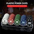 Miniatyrbild 4 av 7: 100 st räknemarker i plast med låda för matematikövningar och pokerspel