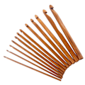 Miniatyrbild 2 av 8: 12 st bambu stickningsnålar set olika storlekar slätare kanter rund bambu virkning för DIY tröjor