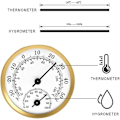 Miniatyrbilde 5 av 5: Termometer Hygrometer Pointer Temperatur Fuktighetsmåler for Drivhusdrift 2 STK Gull for Hjem og Hage