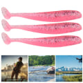 Miniatyrbilde 2 av 8: 20 STK 7,5 cm myk plast fiskesluk t hale Grub orm agn fiskeutstyr tilbehør (rosa)