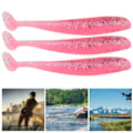 Pikkukuva 2 / 8: 20 kpl 7,5 cm pehmeästä muovista kalastusuistimia t tail Grub Worm Baits kalatarviketarvikkeet (vaaleanpunainen)