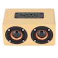 Miniatyrbild 7 av 8: Trådlös Bluetooth-högtalare Retro Subwoofer Bärbar datorhögtalare med mikrofon för stationär dator TV Gul trästruktur