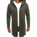 Miniatyrbild 1 av 5: Hooded Zip-Up Långrock för Män XL Armégrön