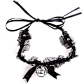 Miniatyrbild 3 av 5: Svart Läder Choker Set för Män Kvinnor och Flickor
