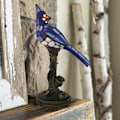 Miniatyrbillede 5 af 8: Kardinalrød fuglelampe i farvet glas, natlampe til soveværelse, stue, kunstdekoration til hjemmet