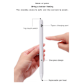 Miniatyrbilde 8 av 8: Styluspenn med anti-berøringsfunksjon, magnetisk, multifunksjonell, profesjonell kapasitiv stylus for OS-nettbrett, hvit