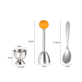 Miniatyrbilde 2 av 5: (B)Gift Cutter Egg Dekorering Sett, Rustfritt Stål Kokte Egg med Skjeer og Beger for Harde og Bløtkokte Egg