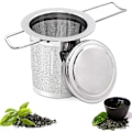 Miniatyrbilde 1 av 5: Tefilter, Tefilter i rustfritt stål, Tesil, Teinfuser Tesil med lokk, Finhull Tefilter, Sammenleggbar håndtaksdesign