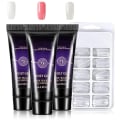 Miniatyrbild 1 av 8: 3st 15 ml Nail Extension Gel med lösnaglar Nagelrekonstruktionssats Nail Art Tool Set