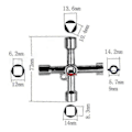 Miniatyrbilde 5 av 5: Gassnøkkel Målernøkkel Verktøynøkkel for Elektrisk Skapskap Åpningsnøkkel Sink Legering (1 stk, Sølv)