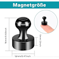 Pikkukuva 2 / 4: 12 kpl Neodyymimagneetti Jääkaappimagneetit Magneettiset nastat, 12 x 16 mm Pienet magneetit Pyöreät vahvat jääkaappimagneetit (musta)