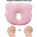 Miniatyrbild 2 av 4: Babyhuvudformare Kudde Premium Andningsbar Ortopedisk Kudde för att Förhindra Plagiocefali Platthuvud - Rosa Färg