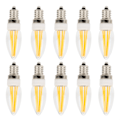 Miniatyrbilde 4 av 8: 10 stk E12 Lang Filament Pære 3W AC110V Lysekrone Taklampe Pære Varm Hvit