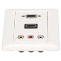 Miniatyrbild 5 av 8: HD Multimedia Interface 3RCA VGA vägguttag 4K hög upplösning 3 i 1 multimediapanel för hemmakontor