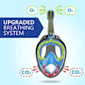 Miniatyrbild 4 av 5: Panorama Full Face Snorkelmask - Anti-dimma, Anti-läckage, med Torktopp Andningssystem - S/M