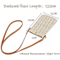 Miniatyrbillede 3 af 5: Hvide Crossbody Tasker, Casual Vævede Stråtasker til Kvinder, Vævede Skuldertasker, Mobiltelefontasker