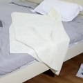 Miniatyrbilde 5 av 5: Lett vaffelpiké bomullsdyne for sofa og seng - hvit (130x150 cm)