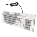 Miniatyrbild 2 av 8: 104 tangenter Mekaniskt speltangentbord 28 Bakgrundsbelysningslägen Blå Switch Plug and Play RGB Trådbundet datortangentbord för Windows för Linux Vit Grå