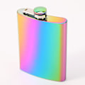 Miniatyrbillede 1 af 5: 8 Oz Regnbue Elektroplettet Rustfrit Stål Hip Flask - Bryllup Fest - Forlover - Brudepige Sæt af 2