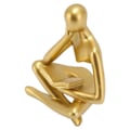 Miniatyrbild 7 av 8: Tänkare läsande staty harts sittande figur abstrakt konst prydnad för vardagsrumsskåp dekoration guld