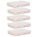 Miniatyrbilde 4 av 8: 5 bokser Nail Art perler glitrende attraktivt bærbart plastmateriale Flere størrelser Mini DIY manikyr kunstperler for dekorasjon