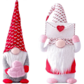 Miniatyrbillede 1 af 5: Stykker Dvärg Plys Dukke Dekoration Til Valentinsdag Gaveindpakning Kærlighed Ingen Ansigt Dvärg Rudolph Dekorativt Ornament
