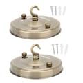 Miniatyrbillede 1 af 8: 2 stk. Jern Lysekrone Ophængsplade Krog Loftlampe Baldakin Dekoration DIY Montering Tilbehør Bronze