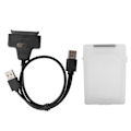 Pikkukuva 1 / 8: Kova levy -sovitinkaapelin SATA HDD/SSD -kaksoisliitäntämuunnosjohto 2,5 tuuman suojakotelolla, valkoinen