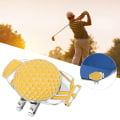 Miniatyrbilde 5 av 8: Bærbar lett golfballmarkeringsverktøy Metal Hat Clip Marker Øve tilbehør gul