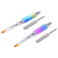Miniatyrbillede 2 af 8: 2 stk DualEnded UV Gel Brush Picker Rustfrit stål bærbare neglebørster Manicure Tool