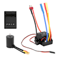 Miniatyrbild 2 av 8: 3650 Borstlös motor 4300KV+60A Borstlös ESC T-kontakt Programmeringskort Set för 1//10 RC Bil