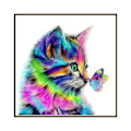 Pikkukuva 3 / 8: Set 40x40cm Väri Kitty Tee itse Pyöreä Jalokivihelmimaalaus Taide Kiiltävä Hartsi Koristetaide