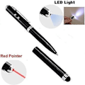 Miniatyrbillede 2 af 4: [2 stk.] 4-i-1 Universal Touch Screen Stylus + Kuglepen + Pointer + LED Lommelygte til Smartphone/Tablets iPad iPhone Samsung osv. [Sort]