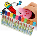 Miniatyrbilde 6 av 8: 12 farger Easy Wipe DIY Barn Barn Slettbare markører Flytende krittpennersett