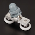 Miniatyrbillede 8 af 8: 4 stk. holdbare dobbelte skydedørsrulleskinner til badeværelsesglasdør (23 mm)