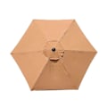 Miniatyrbillede 1 af 5: Udskiftningscover til parasol - 6 ribber - Diameter 2m - Vandtæt - UV-beskyttelse - Udskiftningsstof - Khaki (farve)