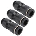 Miniatyrbillede 6 af 8: 10 stk. Pneumatisk Reducer Connector Rustfrit Stål Resin Sort Lige Union Rør Rørfitting PU12-12