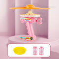 Miniatyrbild 6 av 7: Bubbelmaskin Manuell Drag Plug Bubbelblåsare Flygande Disk Leksak med Ljus Sommar Utomhus Vattenleksaker Festpresenter för Barn Pojkar Flickor