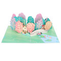 Miniatyrbild 2 av 8: 3D sommarhälsningskort Hantverk Pappersgravering Skrivbar Repeterbar Vikning 3D-födelsedagskort med kuvert