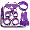 Miniatyrbild 1 av 5: 7 delar/set Läder Bondage Kit Vuxenlek Hndcffs/whps/boll Gg/rep/halsband Bdm