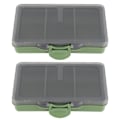 Miniatyrbillede 1 af 8: 2 stk. fiskekrog agn gadget boks mini PP opbevaringsboks etui til fiskegrej tilbehør 3 rum